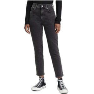 MADEWELL "The Perfect Vintage" Grey High Rise Textured Ankle Jeans, Sz. 26P